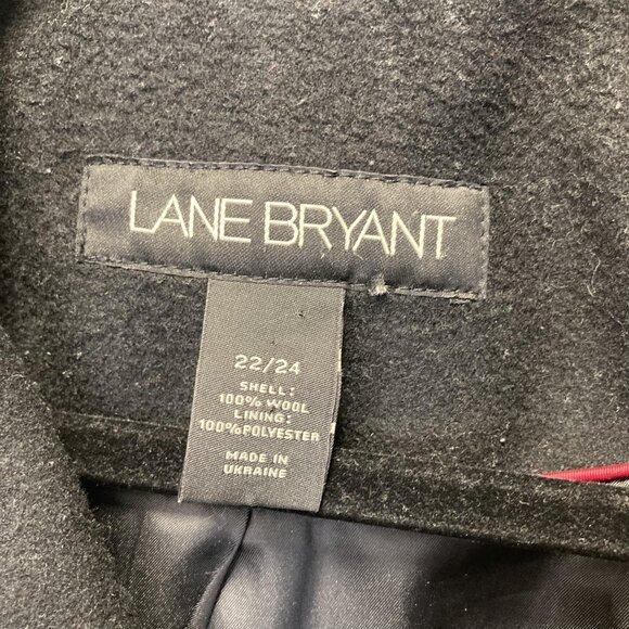 Lane Bryant Double Breasted Peacoat Womens 3X 22/24 Plus Black Wool Jacket Lined - Picture 7 of 16